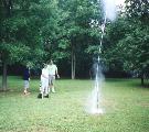 Grandma Rickert Launching a Rocket